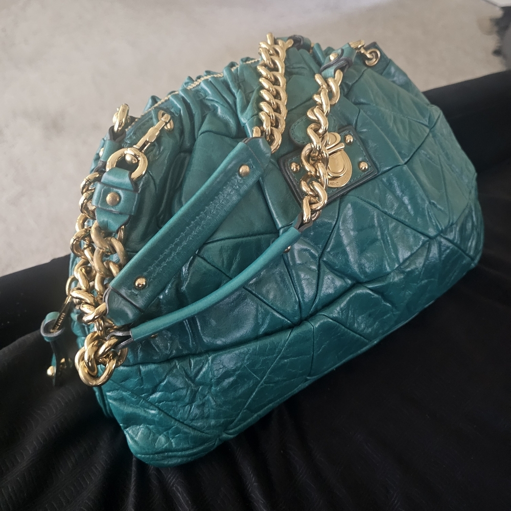 Marc Jacobs Designer Green Patchwork Lou Quilted … - image 8